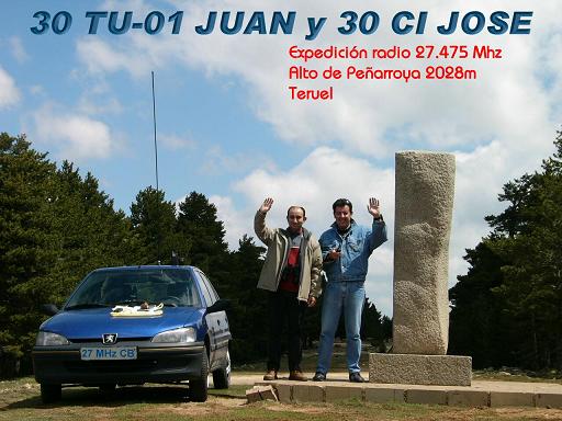 EXPEDICION DE RADIO EN 27.475 Mhz EL 16/05/2004 ALTO DE PEARROYA  2028 METROS EN TERUEL